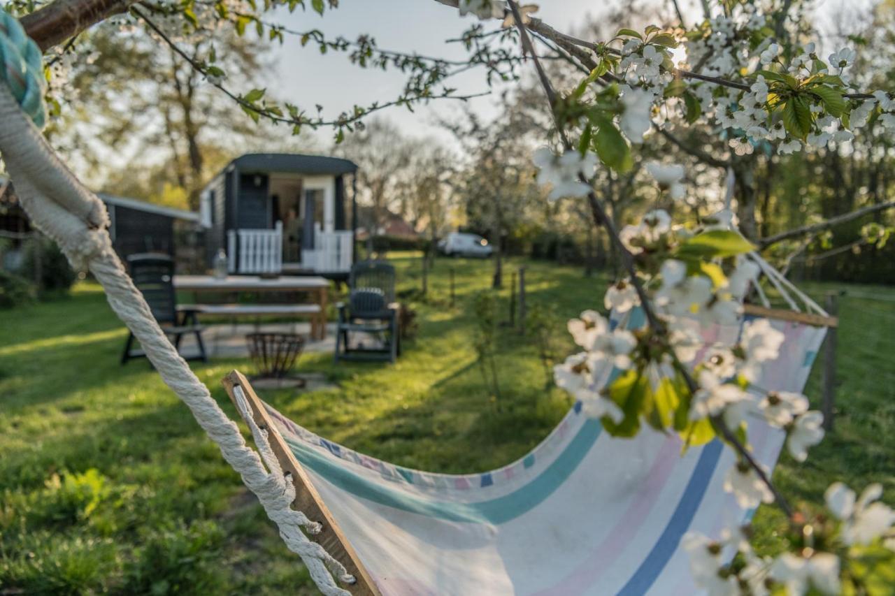 Pipowagen Elsebein Groningen Westerwolde Unieke Ligging Met Eigen Tuin En Vrij Uitzicht Over Veld Naar Natuurgebied Onstwedde Eksteriør billede